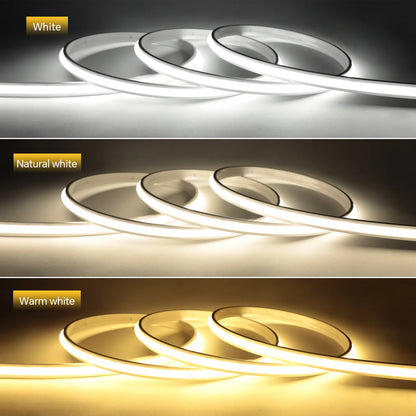 220V COB Led Strip High Density Waterproof COB LED Strip EU Plug Flexible Ribbon for Kitchen Cocina Cabinet Outdoor Garden Light