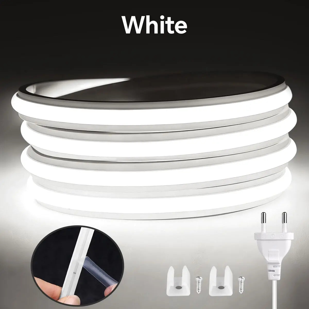 220V COB Led Strip High Density Waterproof COB LED Strip EU Plug Flexible Ribbon for Kitchen Cocina Cabinet Outdoor Garden Light