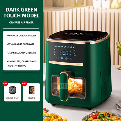 Intelligent Electric Fryer Oven Household Visible Air Fryers Cocina Electrica Friteuse A Huiles Electrique