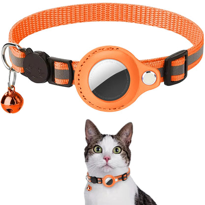 AirTag Case Collar with Bell, Reflective Anti Lost Locator Dog Tracker AirTag Holder Pet Air Tag Case