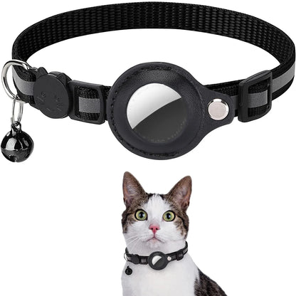 AirTag Case Collar with Bell, Reflective Anti Lost Locator Dog Tracker AirTag Holder Pet Air Tag Case