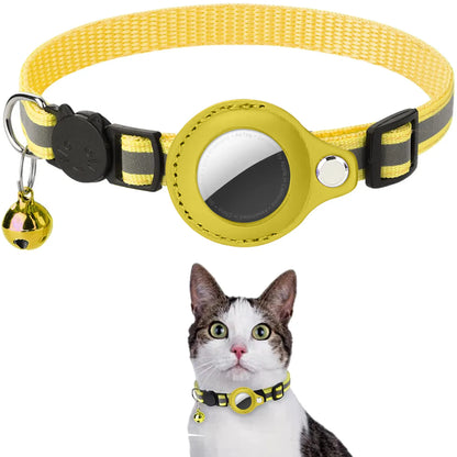 AirTag Case Collar with Bell, Reflective Anti Lost Locator Dog Tracker AirTag Holder Pet Air Tag Case