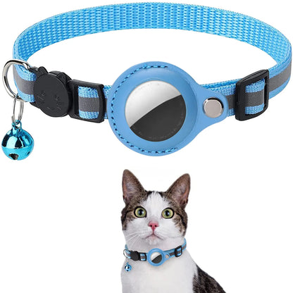 AirTag Case Collar with Bell, Reflective Anti Lost Locator Dog Tracker AirTag Holder Pet Air Tag Case