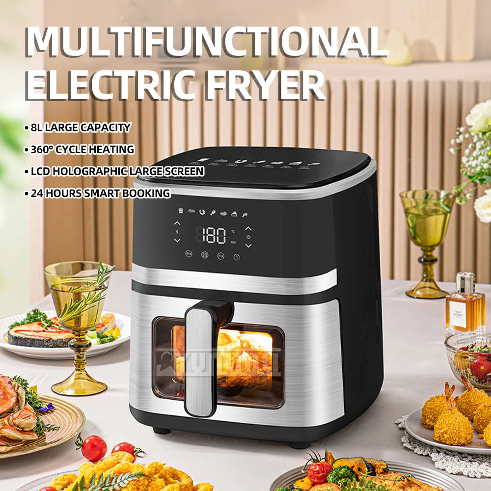 Intelligent Electric Fryer Oven Household Visible Air Fryers Cocina Electrica Friteuse A Huiles Electrique