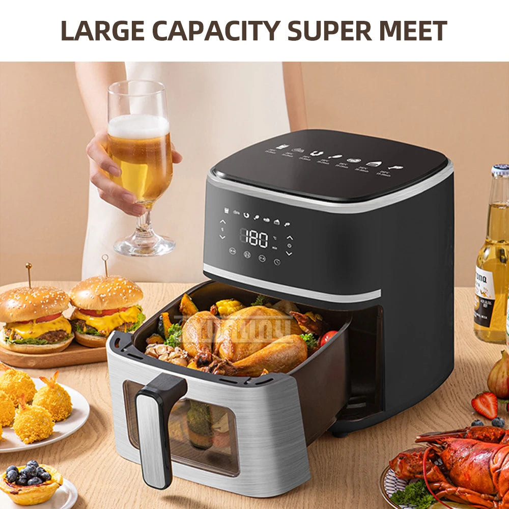 Intelligent Electric Fryer Oven Household Visible Air Fryers Cocina Electrica Friteuse A Huiles Electrique