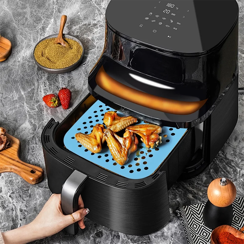 Reusable Air Fryer Pad, Silicone Non-stick Air Fryer Liner, Easy-to-clean Household Kitchen Tool, Practical Home Kitchen Gadget