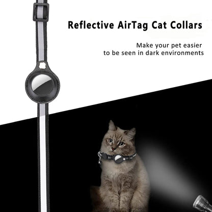 AirTag Case Collar with Bell, Reflective Anti Lost Locator Dog Tracker AirTag Holder Pet Air Tag Case